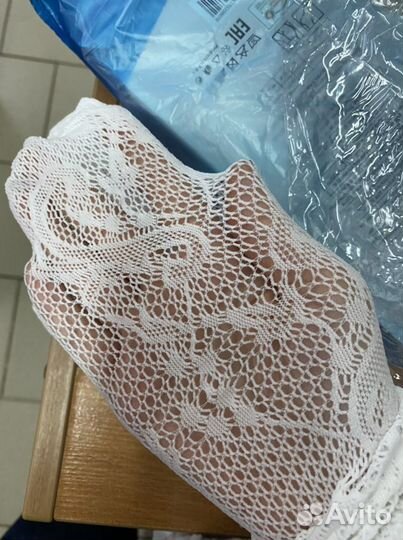 Колготки белые с узором