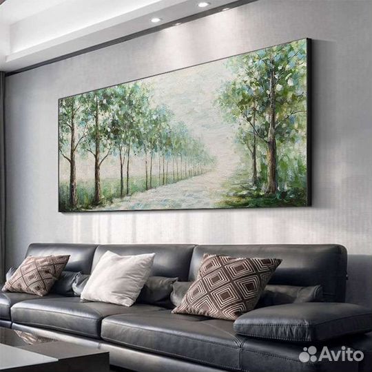 Картина маслом лес Большие картины в интерьер