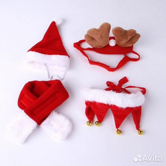 Новогодний костюм для кошек и собак из 4 предметов