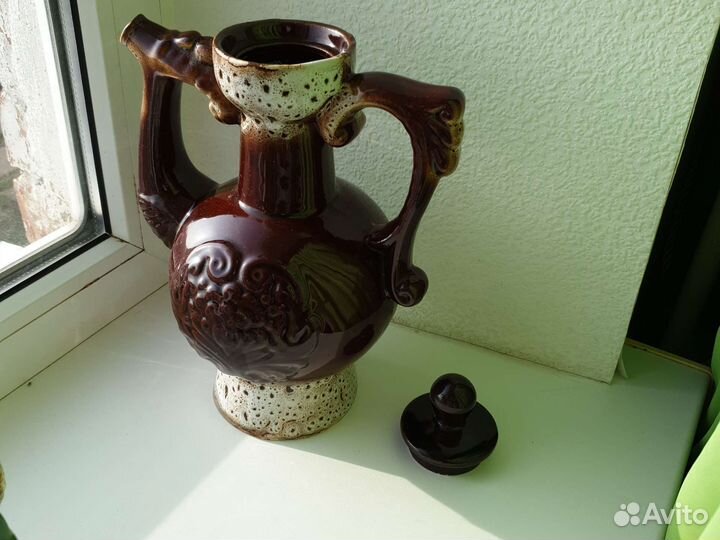 Цветной хрусталь, винтаж термос, керамика (СССР)