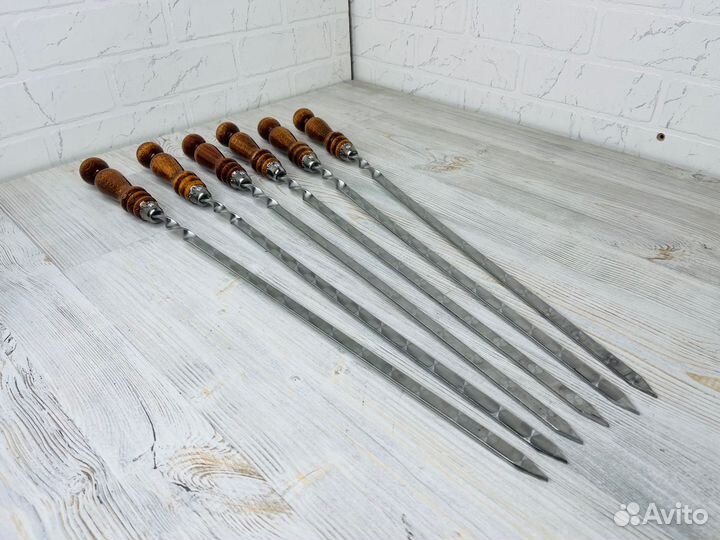 Шампур с деревянной ручкой 12*600мм