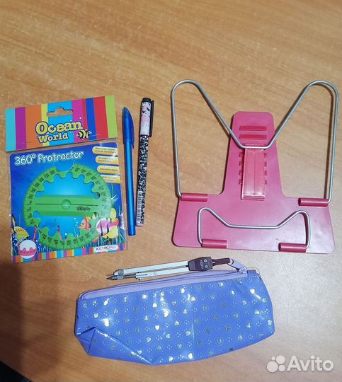 Набор канцелярии новые и б/у, ручки, обложки