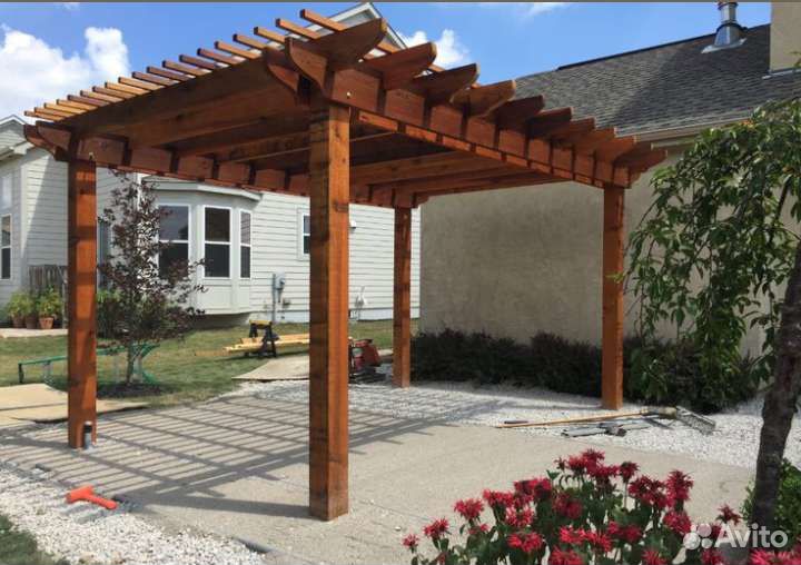 Ландшафтный навес пергола веранда зона отдыха