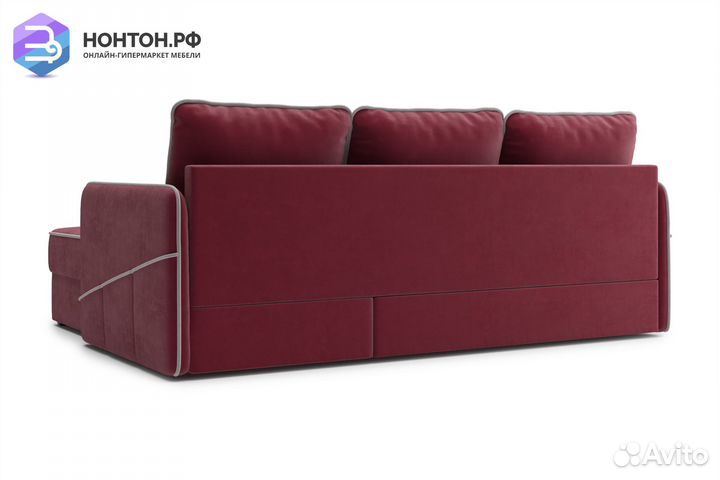 Диван угловой дельфин Энерджи бордовый