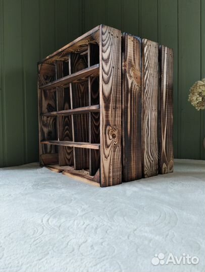 Бутылочница деревянная в стиле лофт