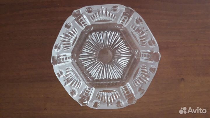 Ваза хрустальная, ваза на ножке. СССР. винтаж