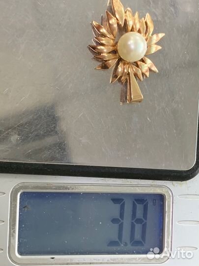Золотые серьги и кулон с жемчугом СССР