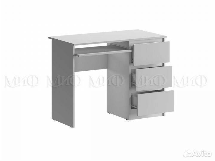 Стол письменный Челси Белый/Белый глянец