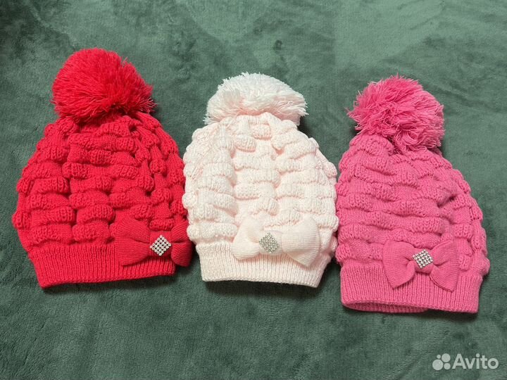 Шапка для девочки зимняя новая 5-7 лет