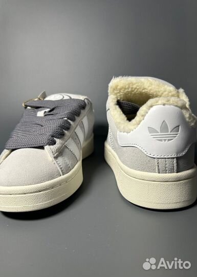 Кроссовки Adidas Campus Grey с мехом