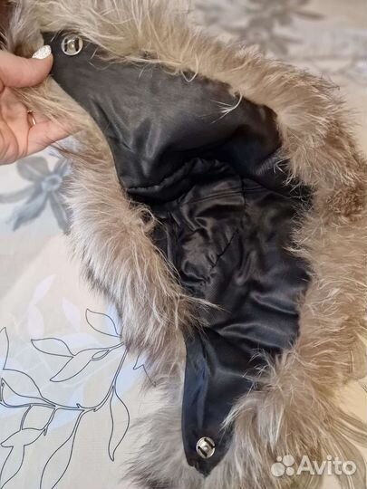 Шапка ушанка - чернобурка, черная