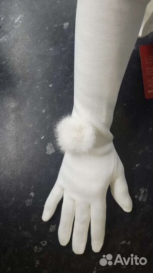 Длинные перчатки белые для невесты