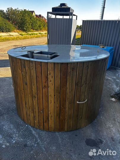 Банный чан, купель на дровах