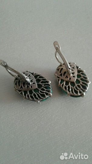 Серьги с малахитом