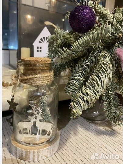 Композиция, банка, новогодняя игрушка