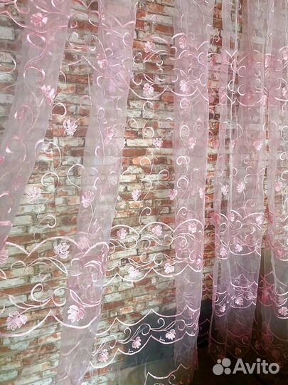 Органза 3м90см с вышивкой