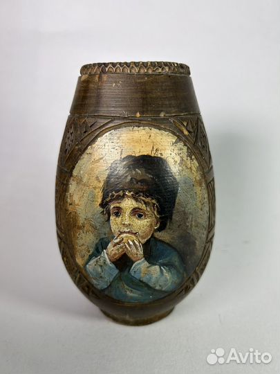 Ваза карандашница деревянная Русский стиль