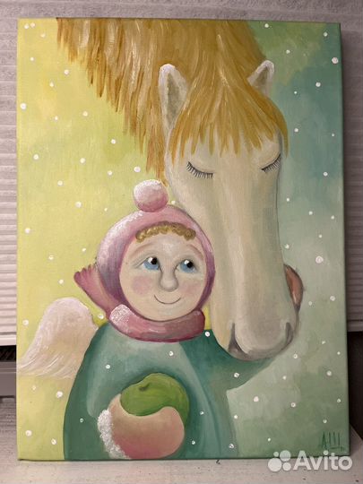 Картина маслом ангел