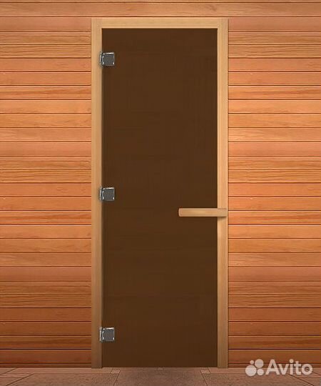 Дверь стекло Бронза, 190х70 (8мм, 3 петли 716 CR)