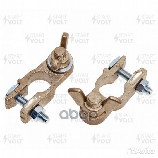 Клеммы акб в комплекте латунь гайка-барашек 8м