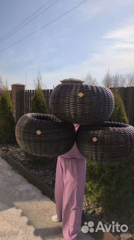 Кашпо из Ротанга. Ручная работа. Корзины. Вазоны