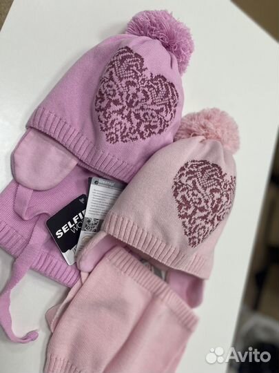 Шапка со снудом новая зимняя 50-52 для девочки