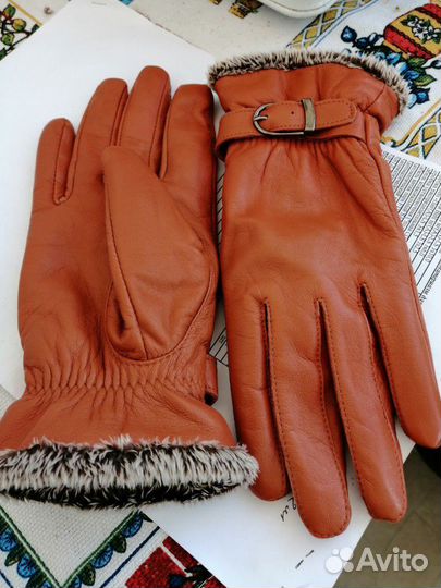 Перчатки кожа мех натуральные