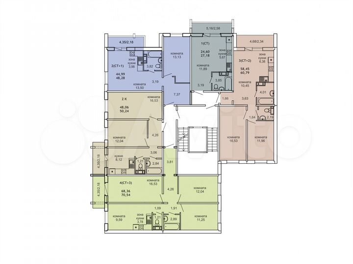 4-к. квартира, 72,7 м², 4/7 эт.