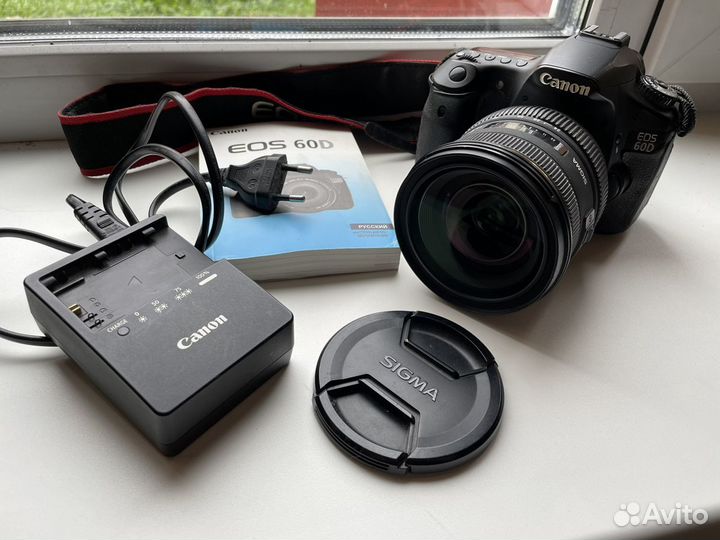 Фотоаппарат canon 60d body + объектив sigma 24-70