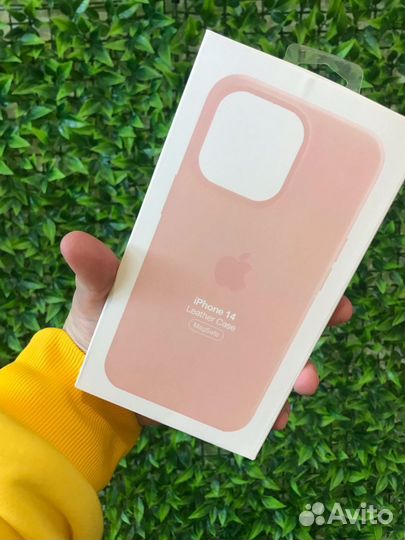 Чехол Leather Case iPhone 14 (Soft Pink)