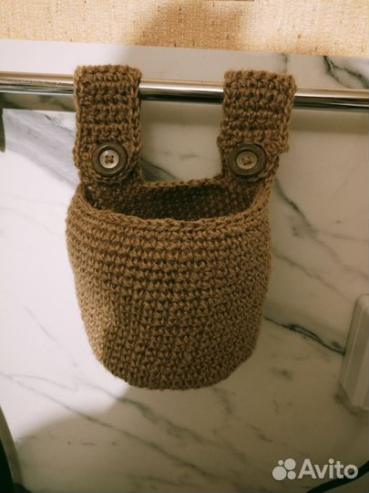 Подвесная корзина из джута