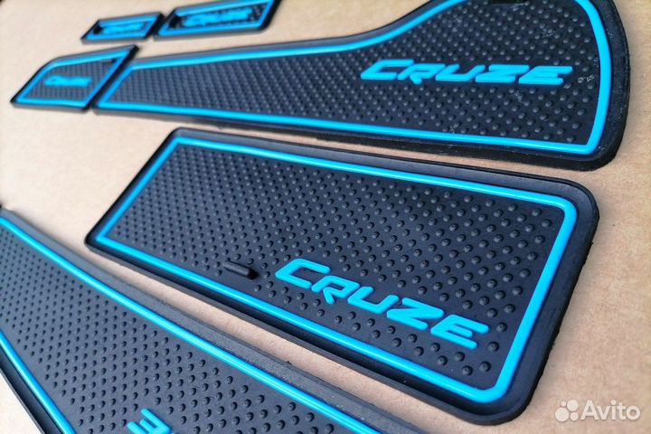 Коврики силиконовые в двери Cruze 9 шт синие