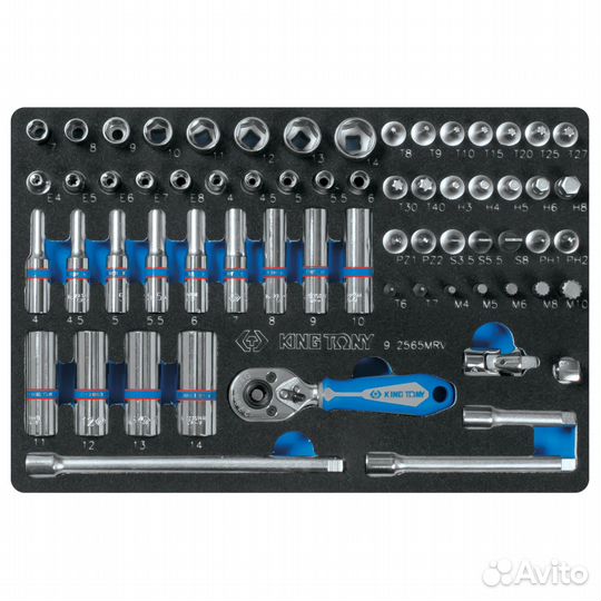 Набор торцевых головок 1/4 king tony 9-2565MRV
