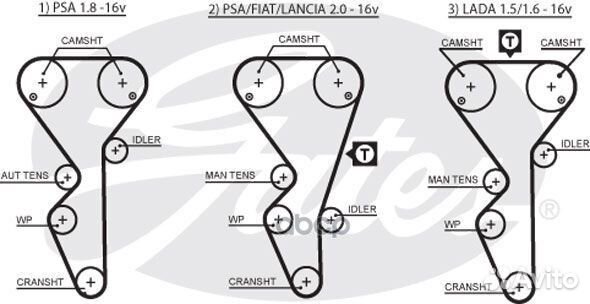 Комплект ремня грм LADA 1.5/1.6 16V 95- (с помп