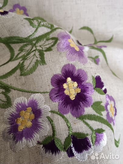 Наволочки с вышивкой и кружевом лен СССР