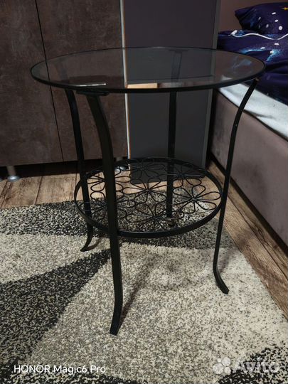 Стол круглый стеклянный