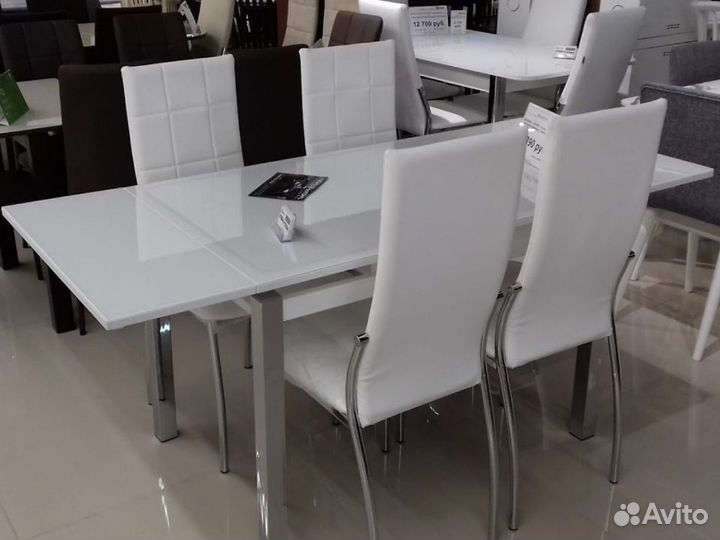 Стол обеденный Аполлон стекло 0,9 м