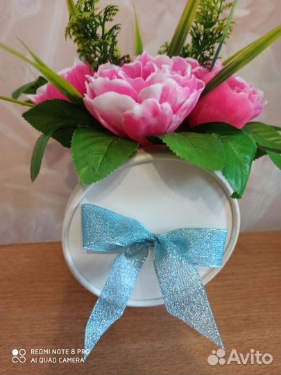 Мыльный букетик пионов ручной работы