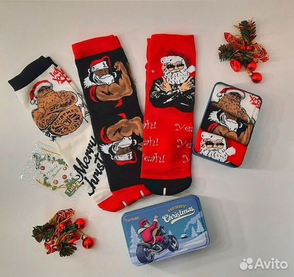 Набор высоких новогодних носков 3 пары