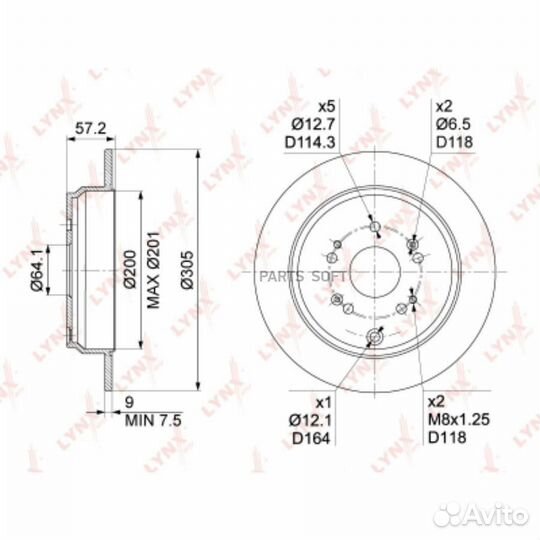 Lynxauto BN1030 Диск тормозной зад