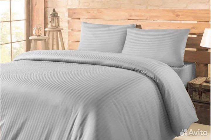 Постельное белье Страйп сатин двуспальное