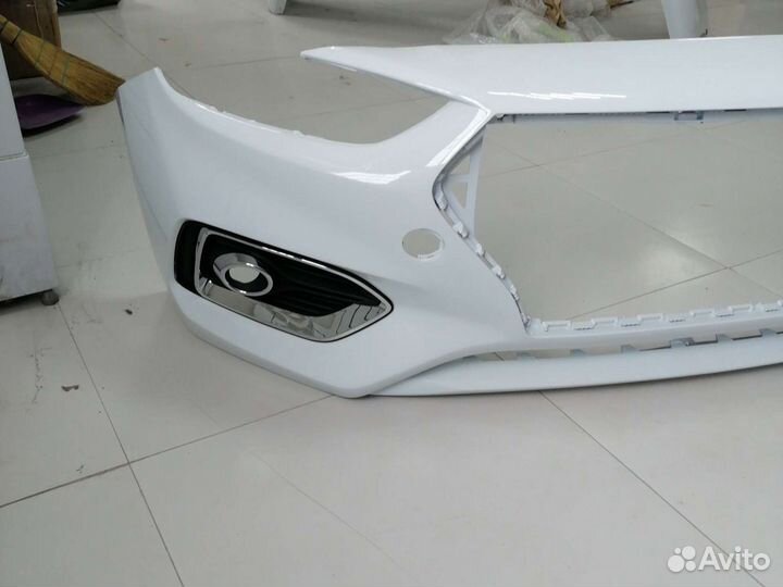 Бампер передний на Хендай Солярис 2