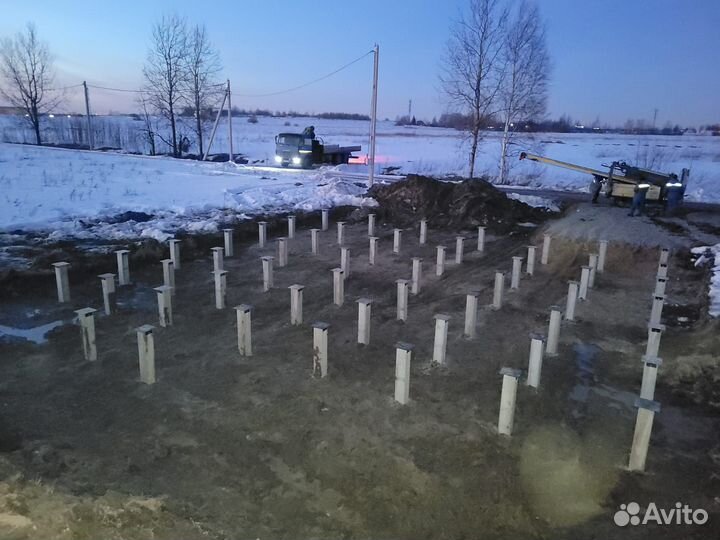 Сваи железобетонные, монтаж, доставка