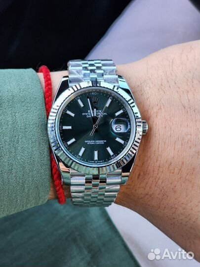 Часы мужские rolex datejust 41mm green dial