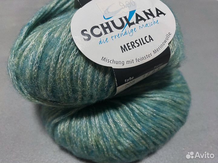 Пряжа меринос твид шнурок блестящая