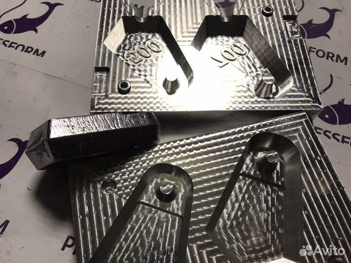 Форма чпу для литья грузил под резинку (Замок)