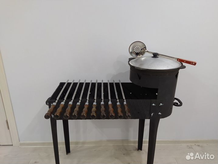 Мангал с печью под казан 2в1