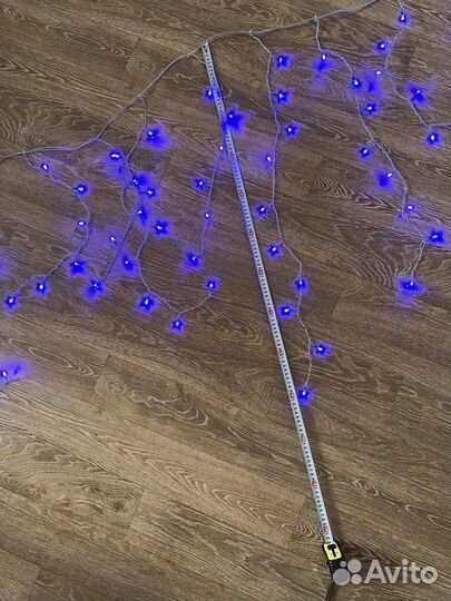 Гирлянда синяя бахрома сосульки 2 м