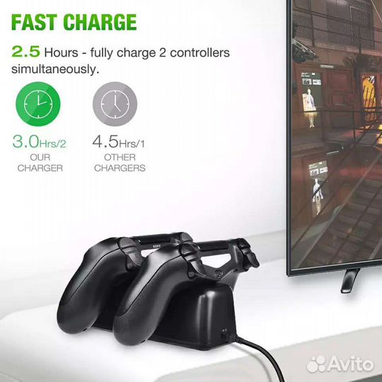 Док-станция для двух геймпадов PS4 Slim Pro