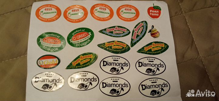 Наклейки на фрукты